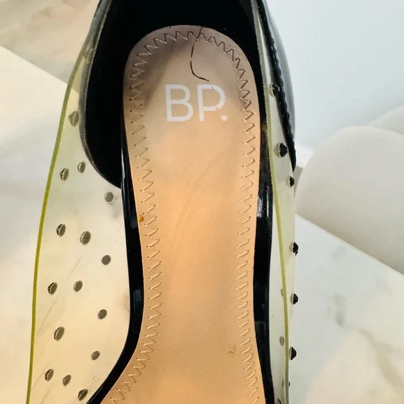 bp Black and Gray Heels with Studded Embellishments - Picture 3 of 5